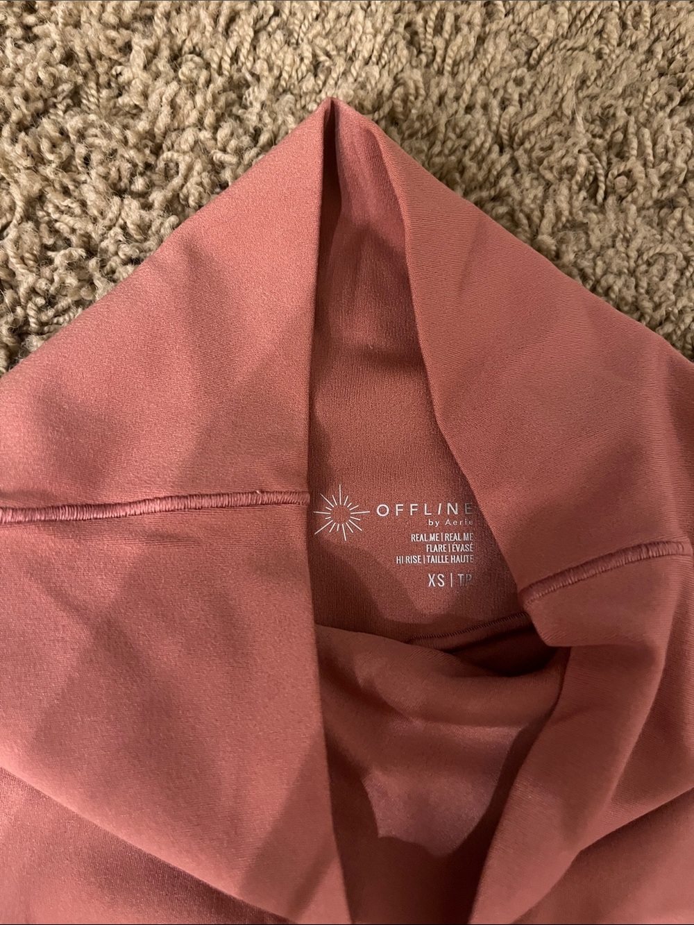 aerie High-Waist Dusty Rose Crossover Leggings Flared - Picture 4 of 4